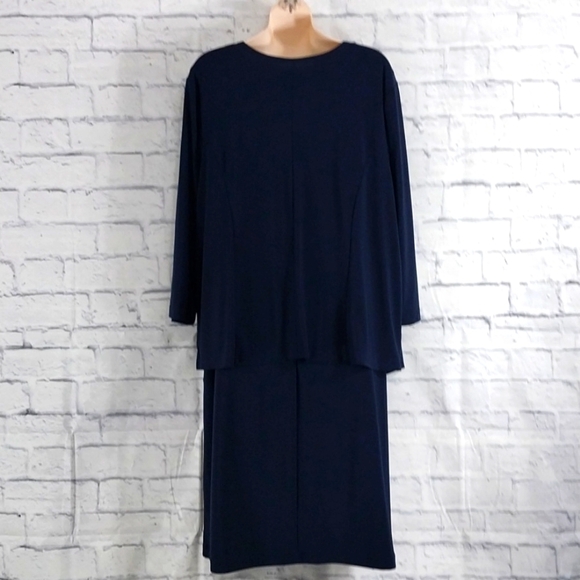 DB Blue Dress w Attached Cardigan Plus Size 20 - Picture 4 of 5